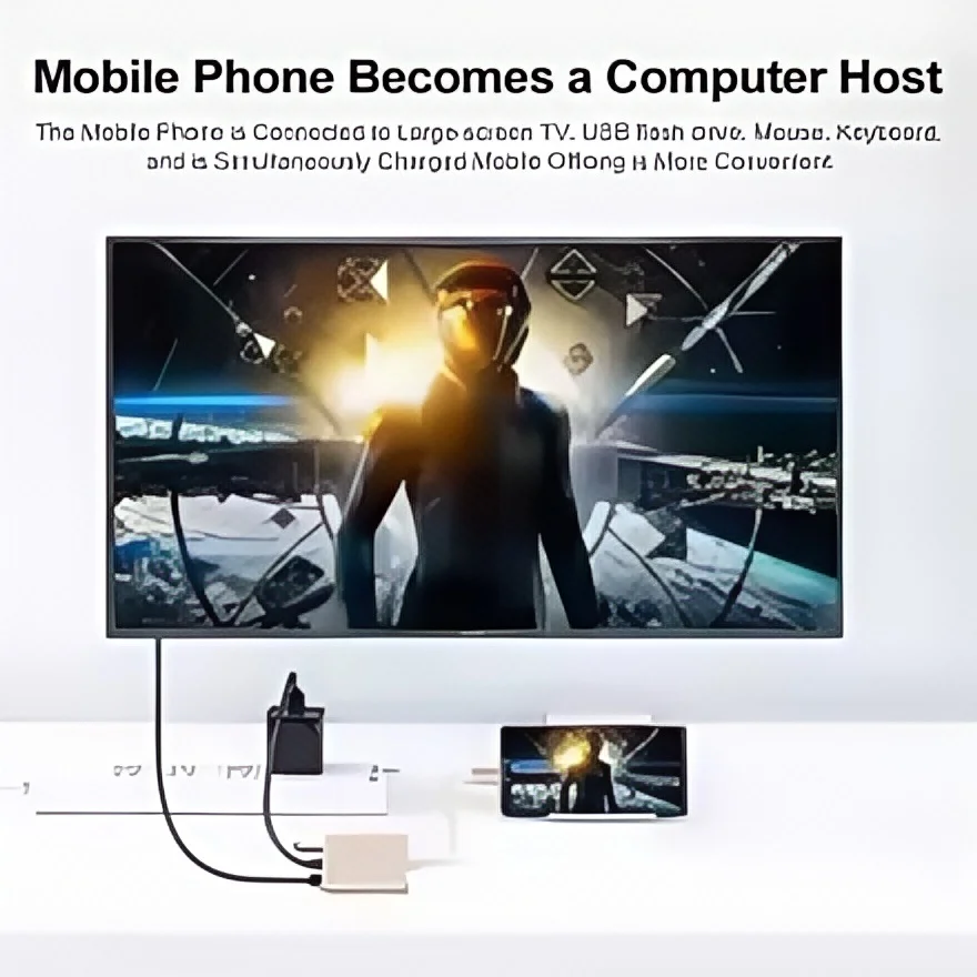 Adattatore hub USB C 4K HDMI, convertitore USB C maschio-femmina 3 in 1 con USB 3.0 e ricarica per MacBook Air 12