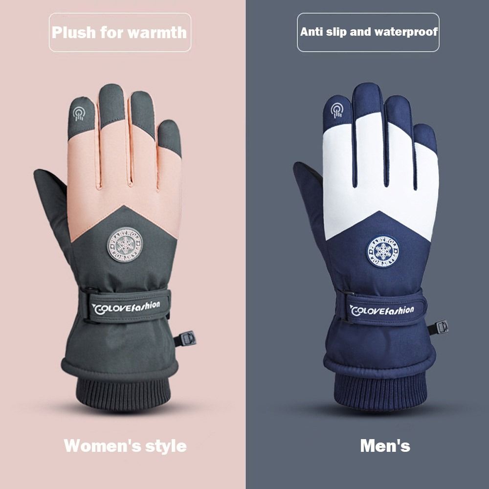 Wrels inverno unisex snowboard luvas de esqui couro do plutônio antiderrapante tela de toque à prova dwaterproof água da motocicleta ciclismo velo luvas de neve quentes