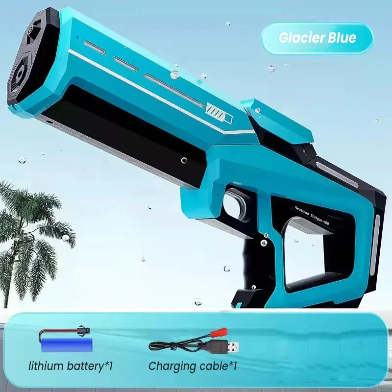 Electric Continuous Shooting Water Gun Toy, Summer Outdoor Fully Automatic Spray High-Pressure Swimming Pool Water Play Toy Gift