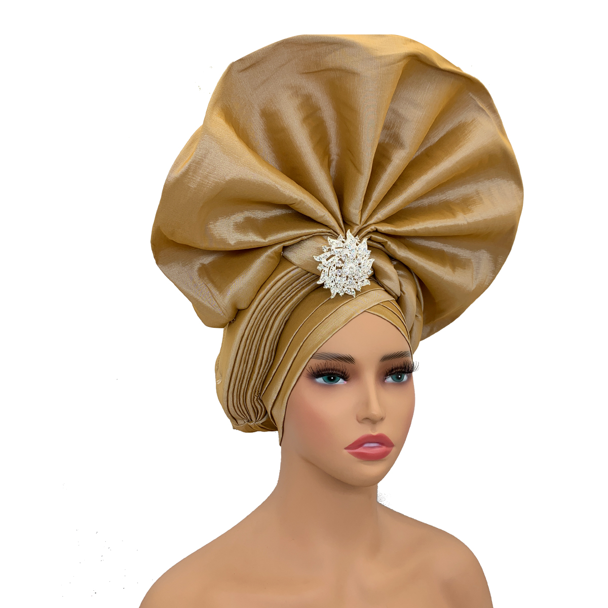 Fashion หมวกผ้าโพกหัวสำหรับผู้หญิง, หมวกผ้าโพกศีรษะสไตล์แอฟริกันออโต้เจลสำหรับงานแต่งงานปาร์ตี้หมวกสำหรับผู้หญิง