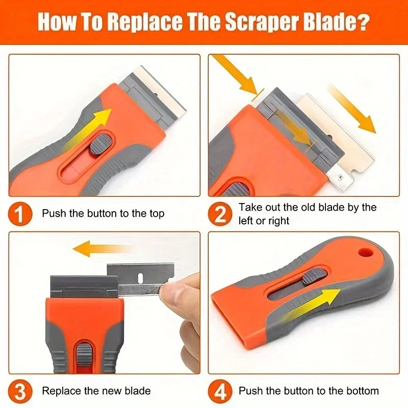 Glue removal 1 Set blade With 10 Blades, Telescopic Adjustment Knife, Cleaning Scraper Tool For Removing Labels,Stickers,Paint
