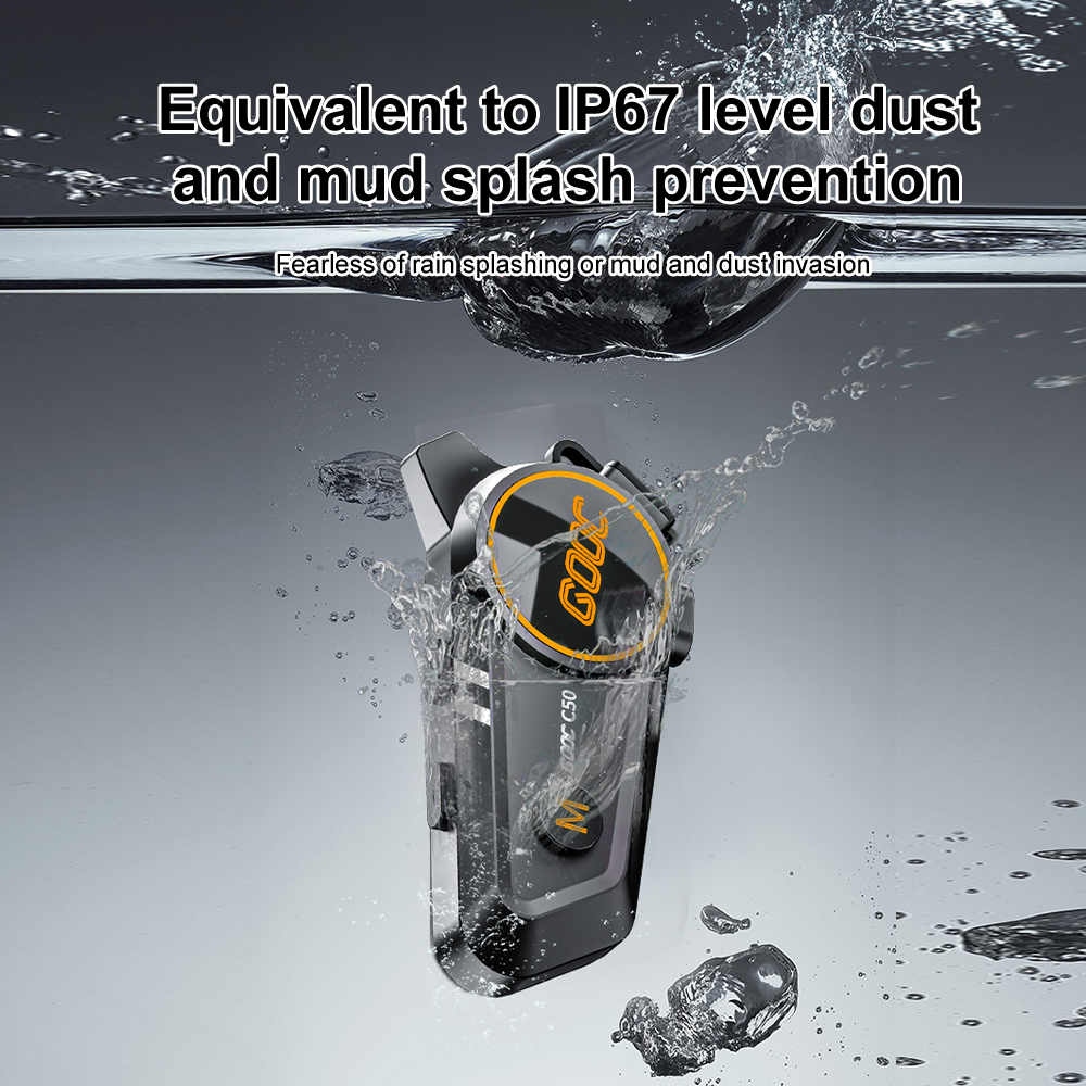 1/2x Motorcycle Helmet Intercom Bluetooth 5.3 Headset Waterproof 300m Intercomunicador Speaker Wireless Handsfree Interphone