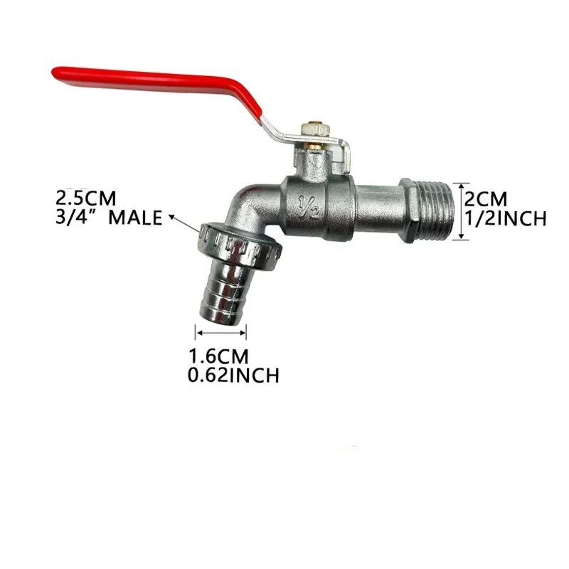 1/2inch 정원 관개 황동 수도꼭지 IBC 탱크 워터 탭 단일 콘센트 밸브 교체 부동액 야외 발코니 액세서리