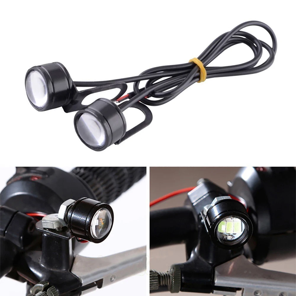 2Pcs Motorcycle Eagle Eye Light 12V Daytime Running Light Eye LED Light Reverse Backup Strobe Flash Eagle Lamp