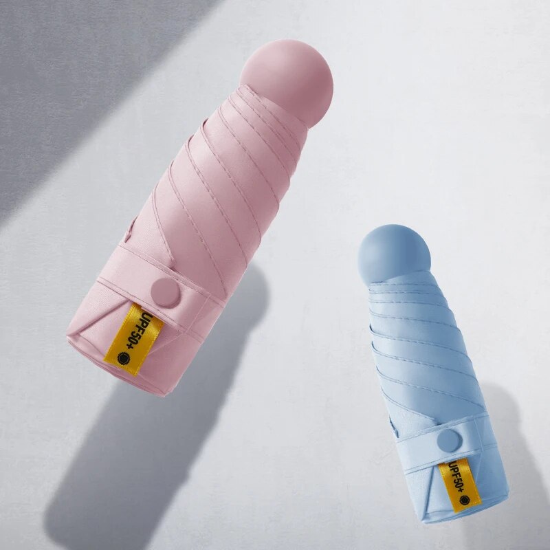 Parasol plano de protección solar para mujer, sombrilla de bolsillo, de doble uso, Anti-UV, para sol y lluvia, 50% de descuento