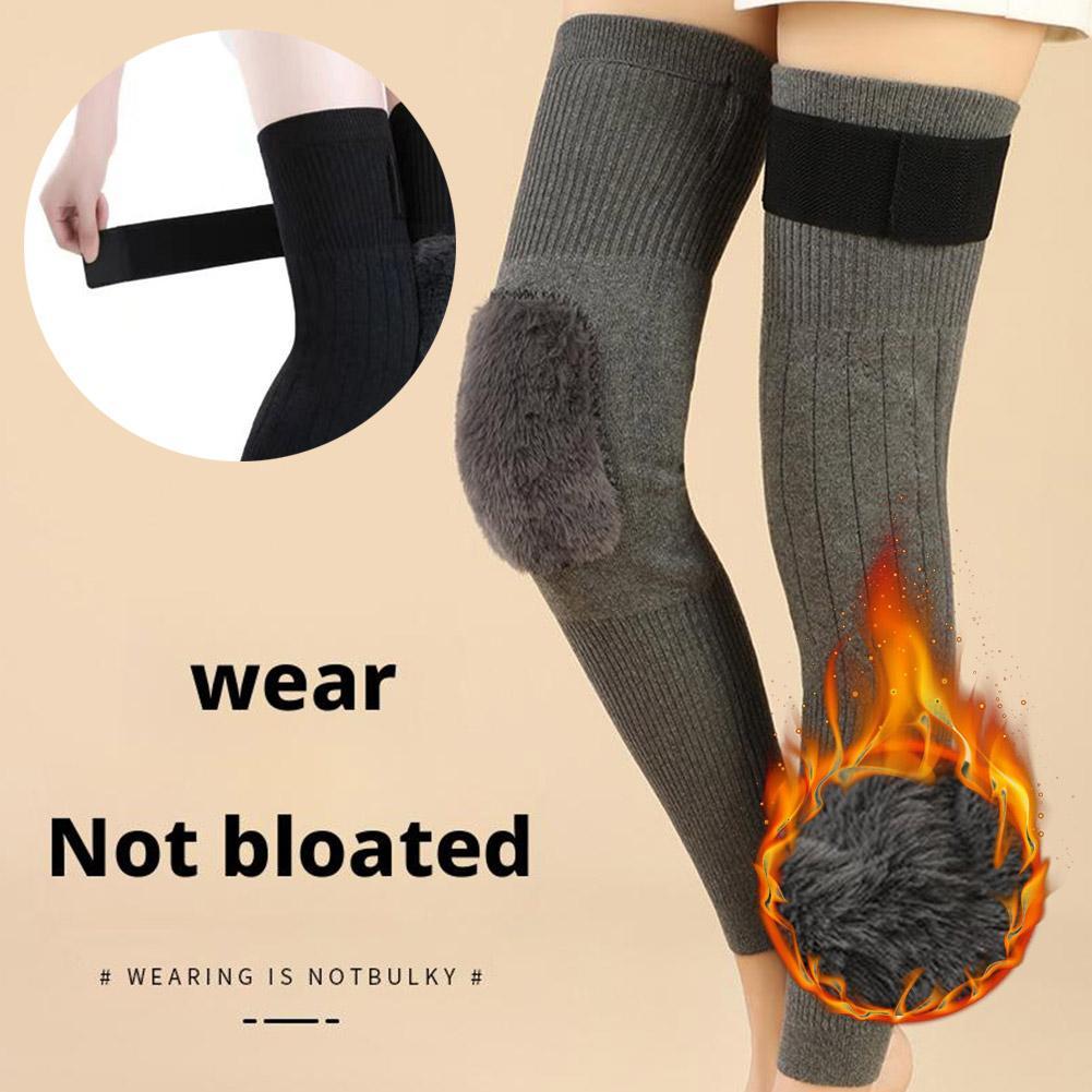 Winter Thermal Knee Sleeve Non-Slip Elastic Wool Cashmere Brace Support Protector Knee Wraps Legging Warmer Pads Stockings G7H7