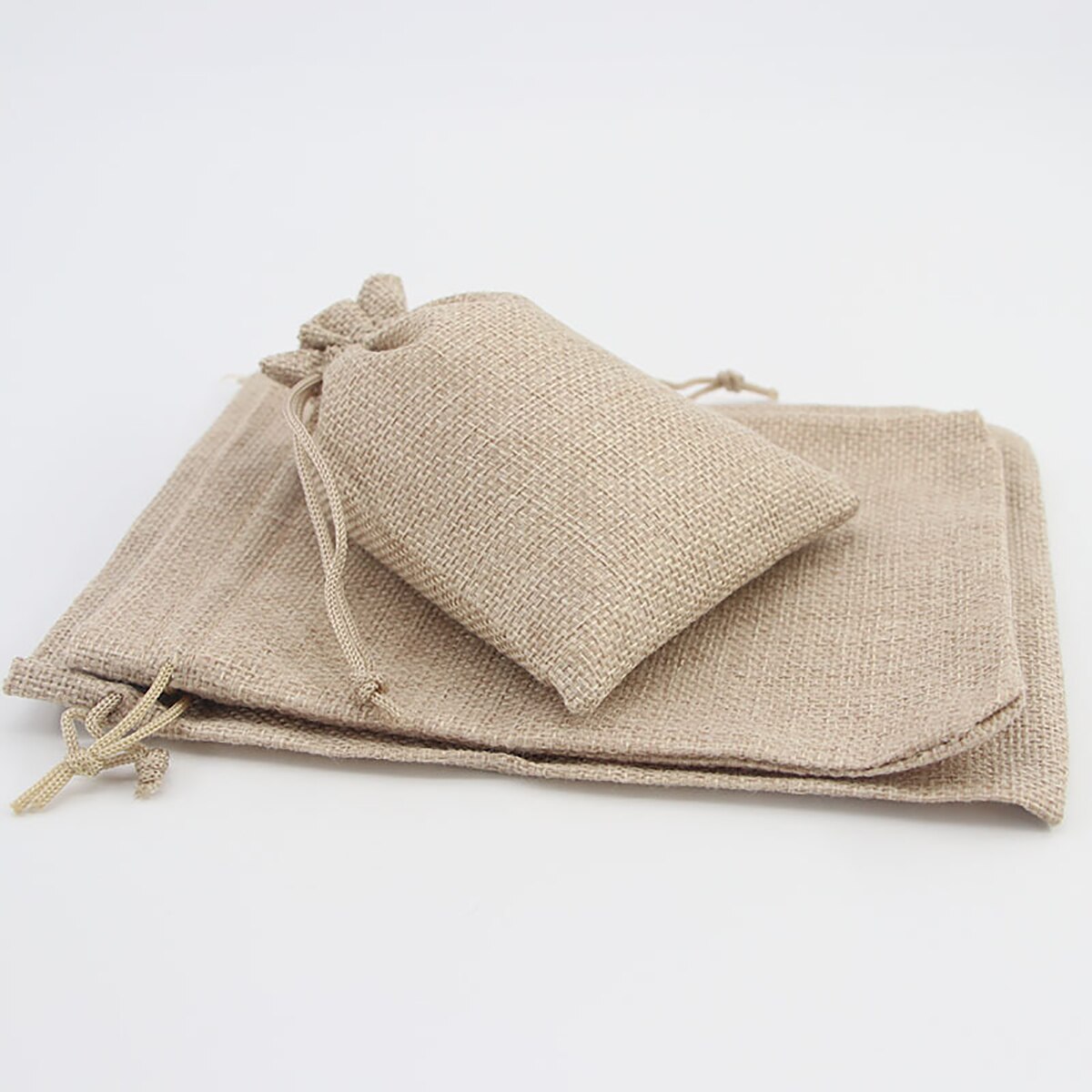 15-50 pacote de algodão e cânhamo saco de presente de bolso para o dia das crianças saco de embalagem de presente diy doces embalagem de produto de casamento