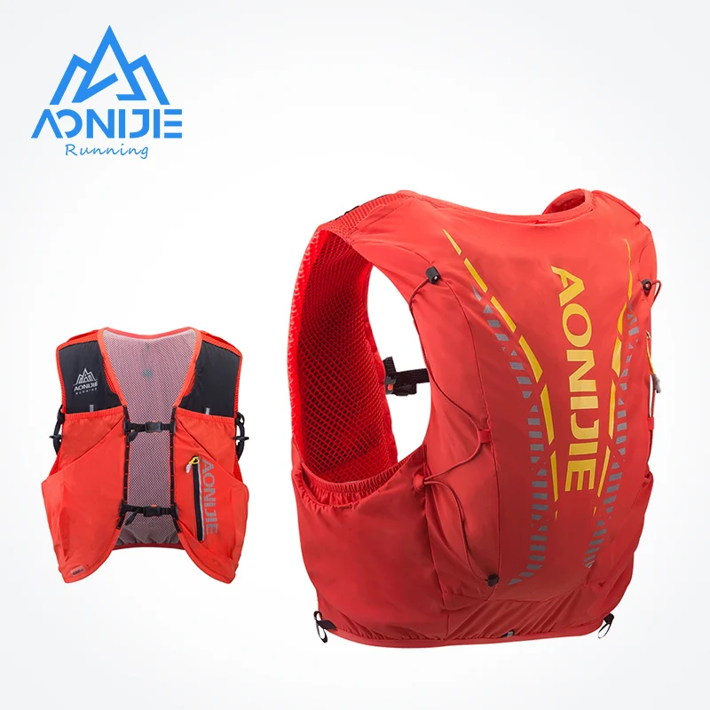 AONIJIE C962 ผิวขั้นสูง 12L Hydration กระเป๋าเป้สะพายหลังกระเป๋าเสื้อกั๊กน้ํากระเพาะปัสสาวะขวดสําหรับเดินป่า Trail Running Marathon Race