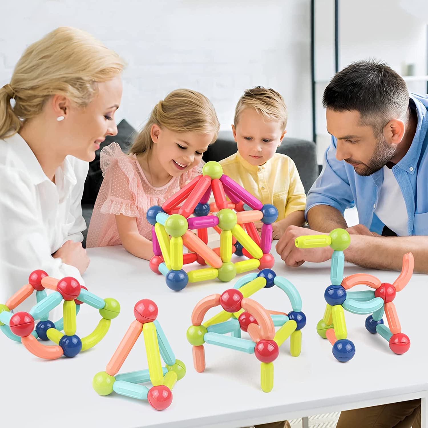 Magnetic Sticks Building Blocks ของเล่นเด็ก Montessori การศึกษาก่อนวัยเรียนเด็กวัยหัดเดินของเล่นแม่เหล็กชุดก่อสร้างของขวัญ