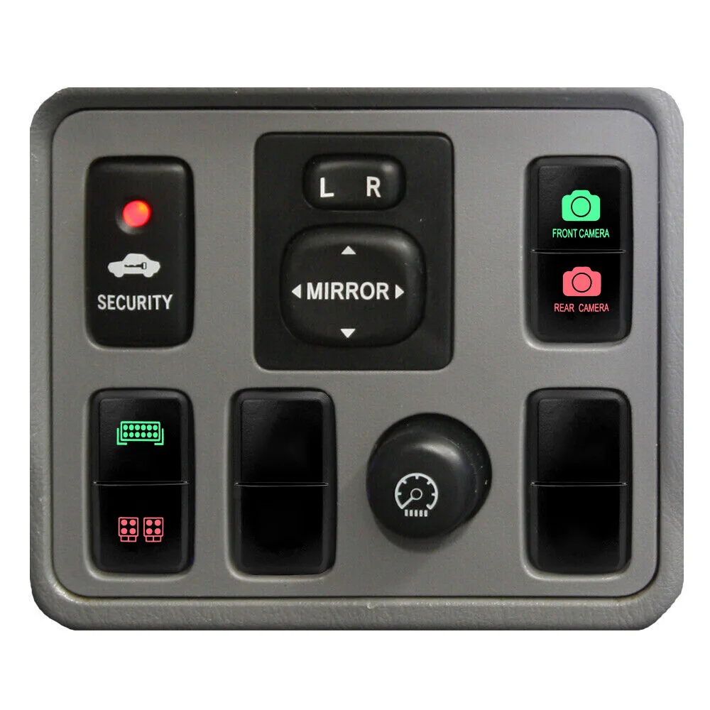 Interruptores de botón doble para coche de 12V, barra de luz LED, cámara trasera delantera para Toyota 4Runner Hilux Prado Landcruiser 4Runner