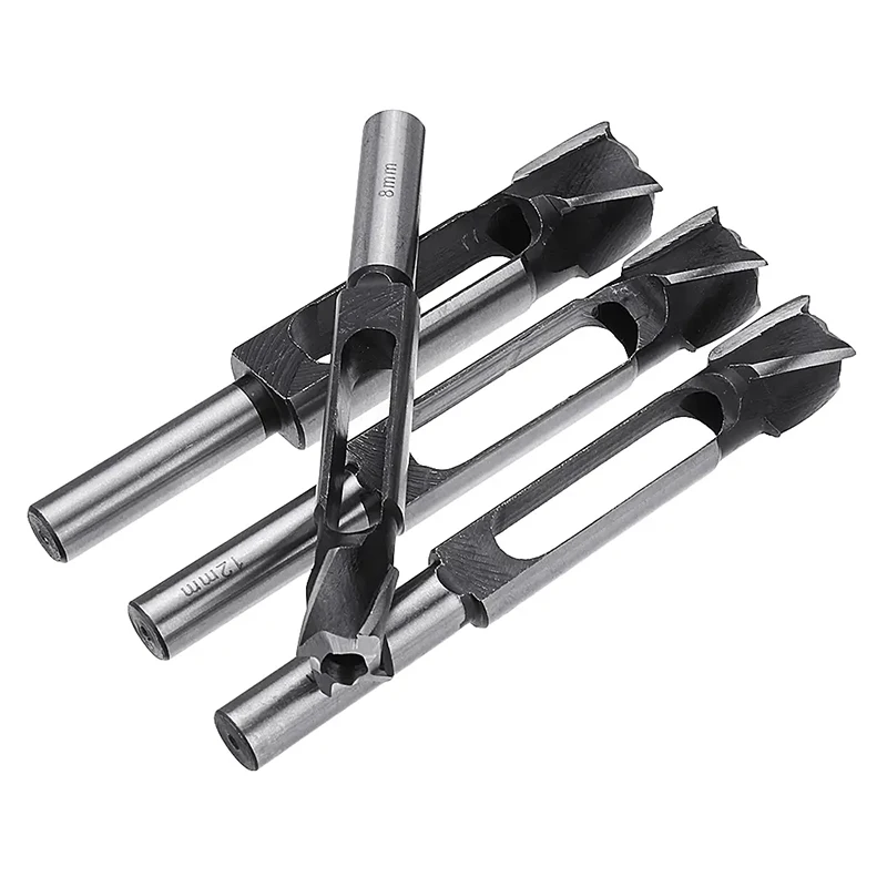 JUSTINLAU Thẳng Và Vòng Gỗ Cắm Lỗ Cắt Cắm Cắt Mũi Khoan Lấy Dao Thép Đăng Nhập Tenon Nút Chai Gỗ Dụng Cụ Khoan