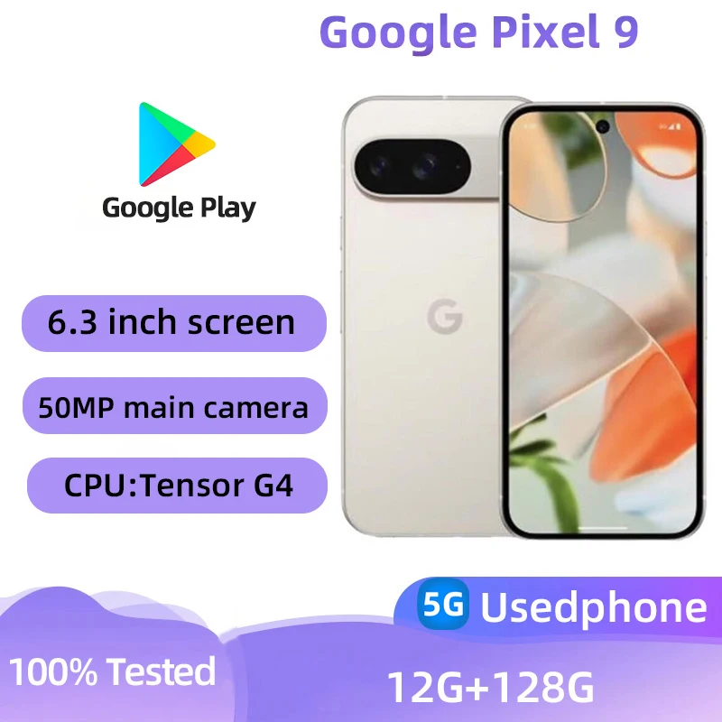 GooglePixel 9-5g nano simおよびesim電話,12GB 256GBストレージ,4700 mahバッテリー,50mpカメラ,android 13, 120hz画面,5g
