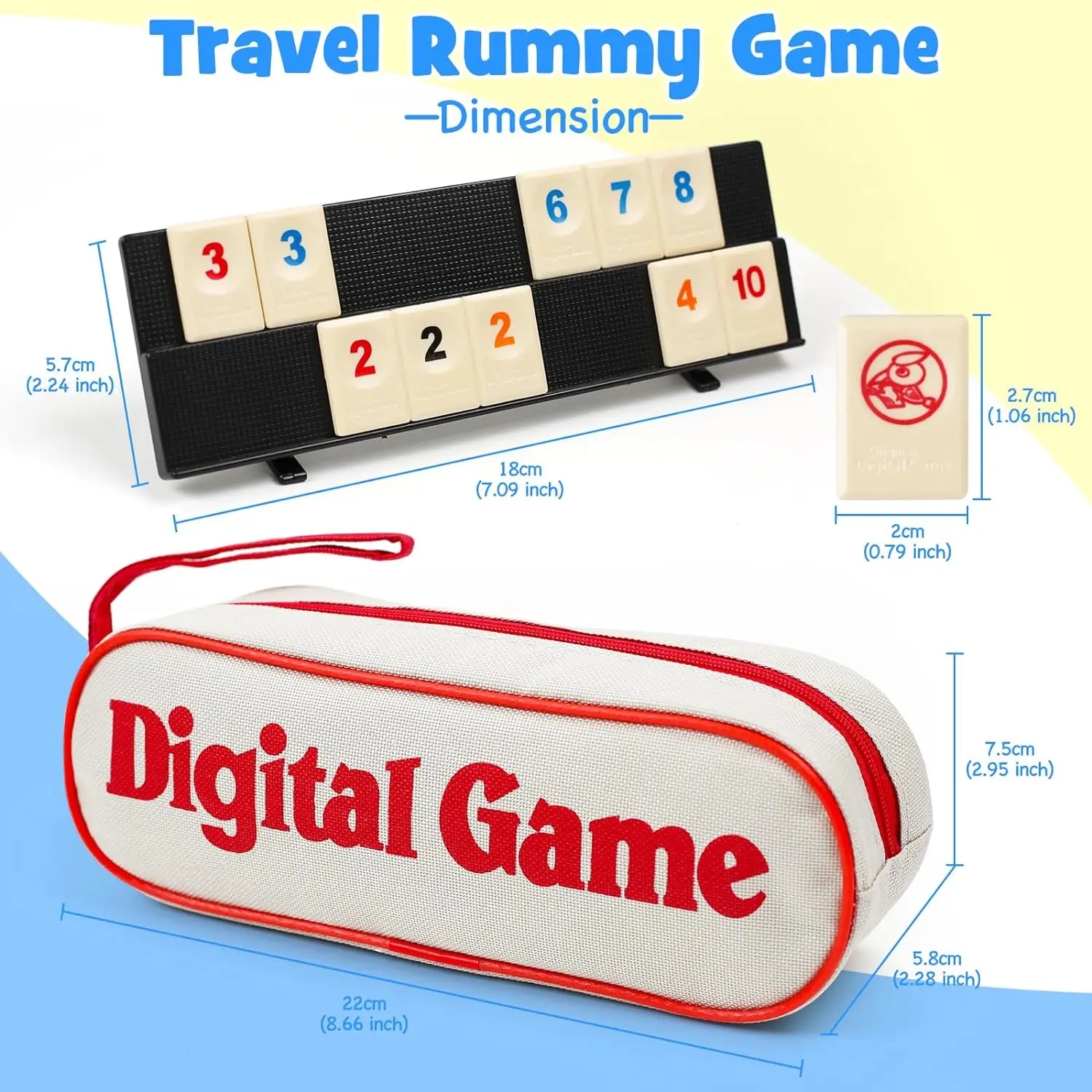 Tarjetas de Mahjong digitales estándar israelíes, juego de mesa clásico Rummy, juegos de mesa multijugador, versión de viaje