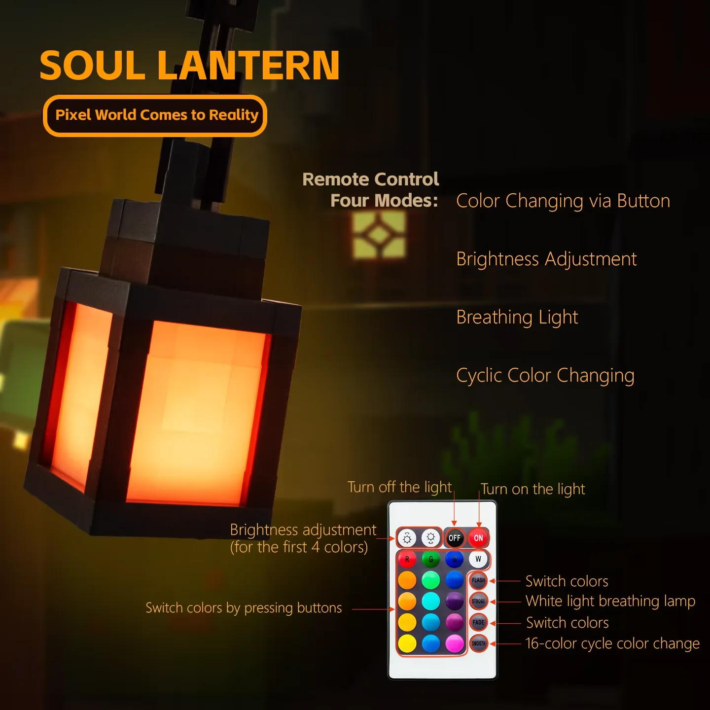 Myworld pixel estilo parede luz noturna usb lustre criativo controle remoto 16 cores para o quarto atmosfera decorativa luz