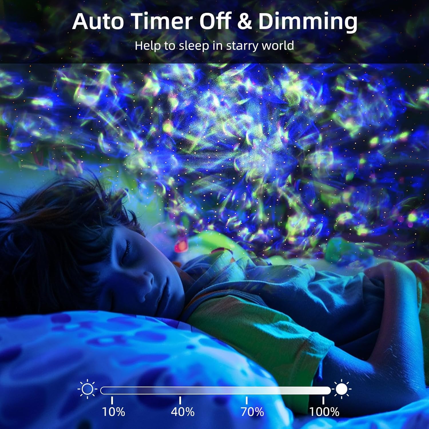 Sternprojektor, Galaxie-Projektor für Schlafzimmer, Musiklautsprecher, klangaktivierte Fernbedienung/Timer, Sternennachtlichtprojektor