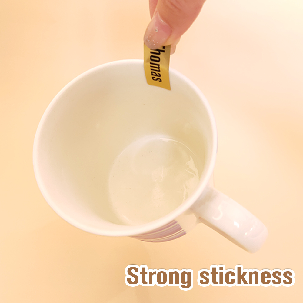 200 個パーソナライズされた名前ステッカーカスタムゴールド防水かわいいデカールタグ子供のための学校文具ボトルラベル