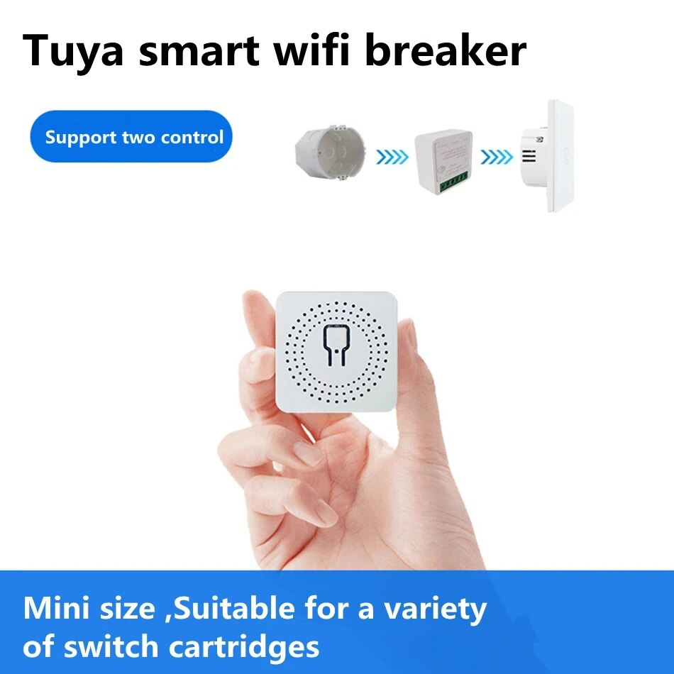 Tuya Mini 16A WiFi 스위치 스마트 라이프 App 2 웨이 제어 스마트 홈 자동화 모듈 Alexa Google 홈용 인터럽터 작업
