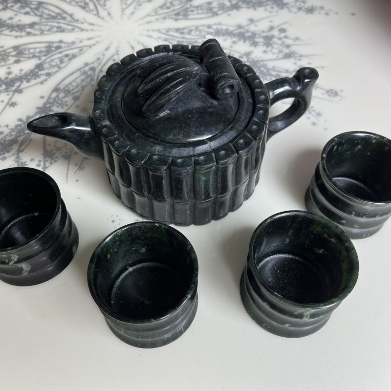 Tibetyナチュラルバイキングストーン健康製品、ティーポットカップ、お茶、サイズの竹カップ