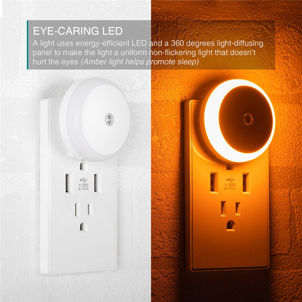 LED 야간 조명 스마트 야간 센서 라운드 플러그 벽 야간 램프 욕실 홈 주방 복도 계단 침실 야간 조명