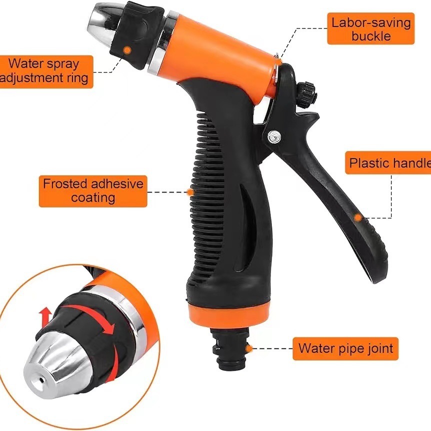 Spruzzatore a spruzzo Pistola a spruzzo d'acqua da giardino Spruzzatore d'acqua per autolavaggio ad alta pressione Lavaggio auto Ugello spruzzatore Irrigazione delle piante