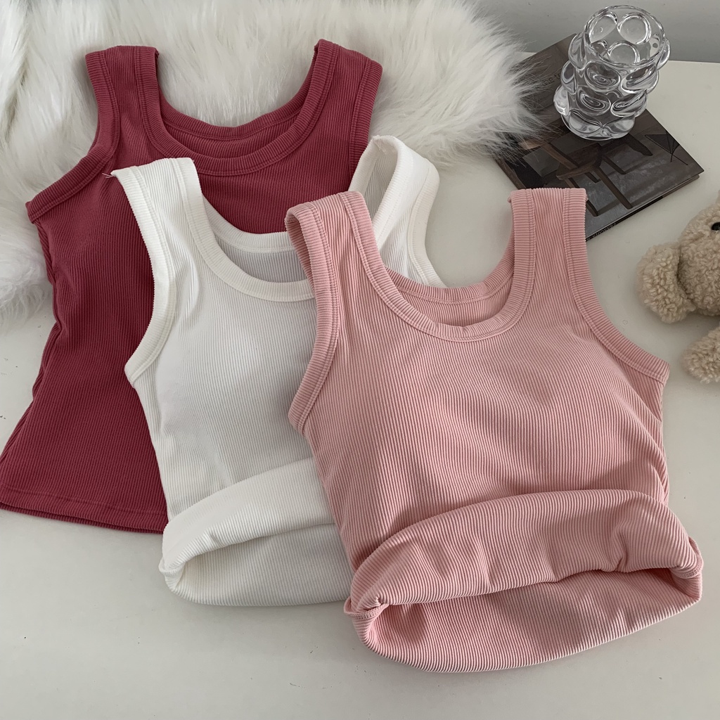 68683 Ärmellose, gebürstete, verdickte Thermoweste mit Brustpolster und Oberteil