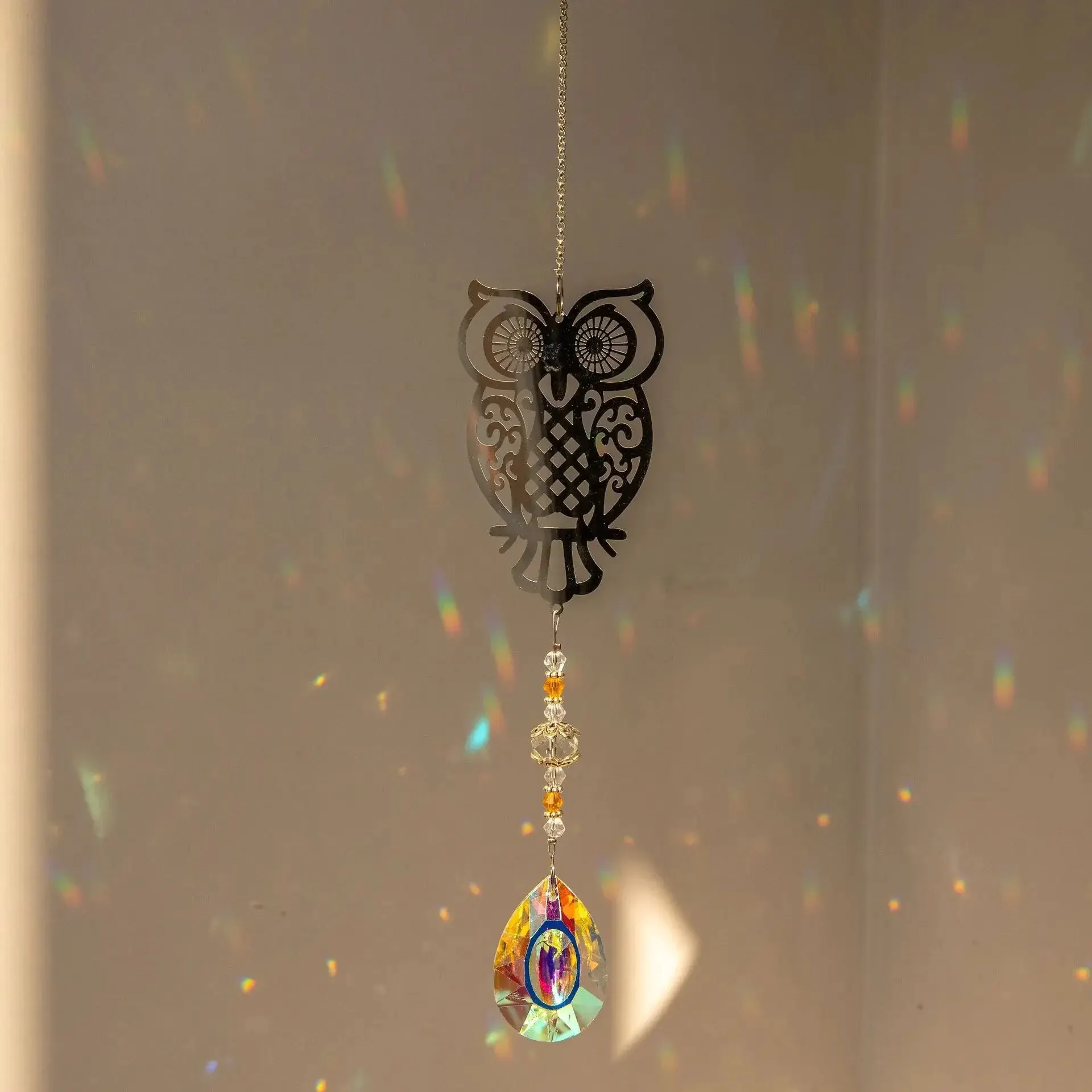 คริสตัล Sun Catcher ปริซึมแขวน Rainbow Chaser หน้าต่าง WIND CHIME Tree of Life ตกแต่งบ้านรถแขวนจี้