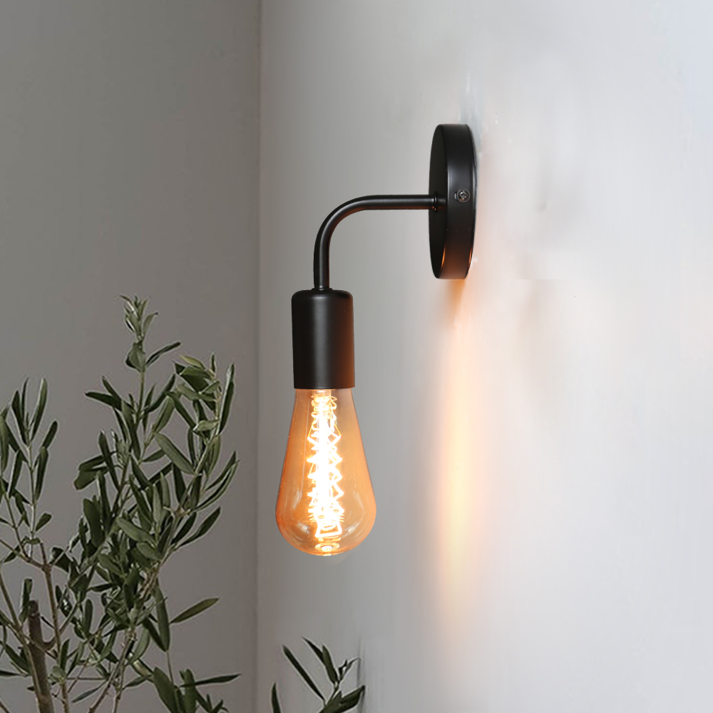 Nordische moderne Wand leuchte Eisen schwarz e27 Innen beleuchtung Nachttisch Schlafzimmer Badezimmer Lampe Wand leuchte Wand leuchte Industrie dekor