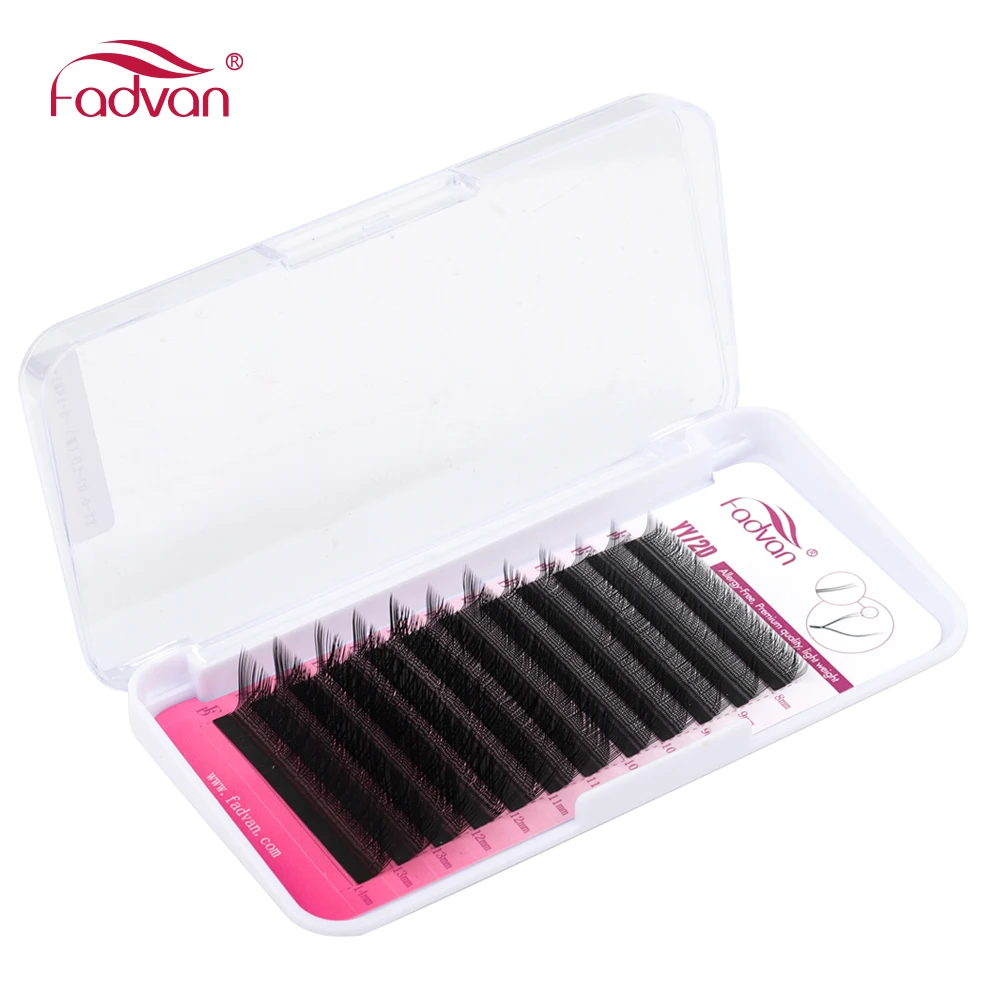 Fadvan Double Tips YY Shape Black Brown Eyelashes Extensions C/D/L/LU/L+ High Quality Individual Lashes Volume Eyelashes Makeup