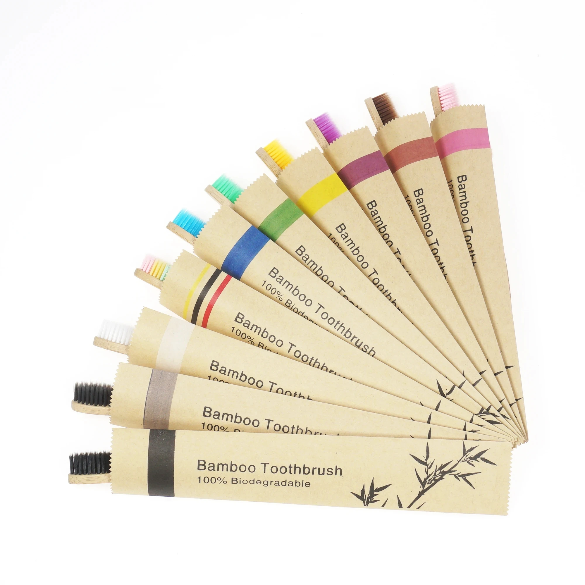 10 pezzi spazzolini da denti in bambù per bambini setole morbide spazzolino da denti per bambini eco friendly biodegradabile manico in legno spazzola per sbiancamento dei denti
