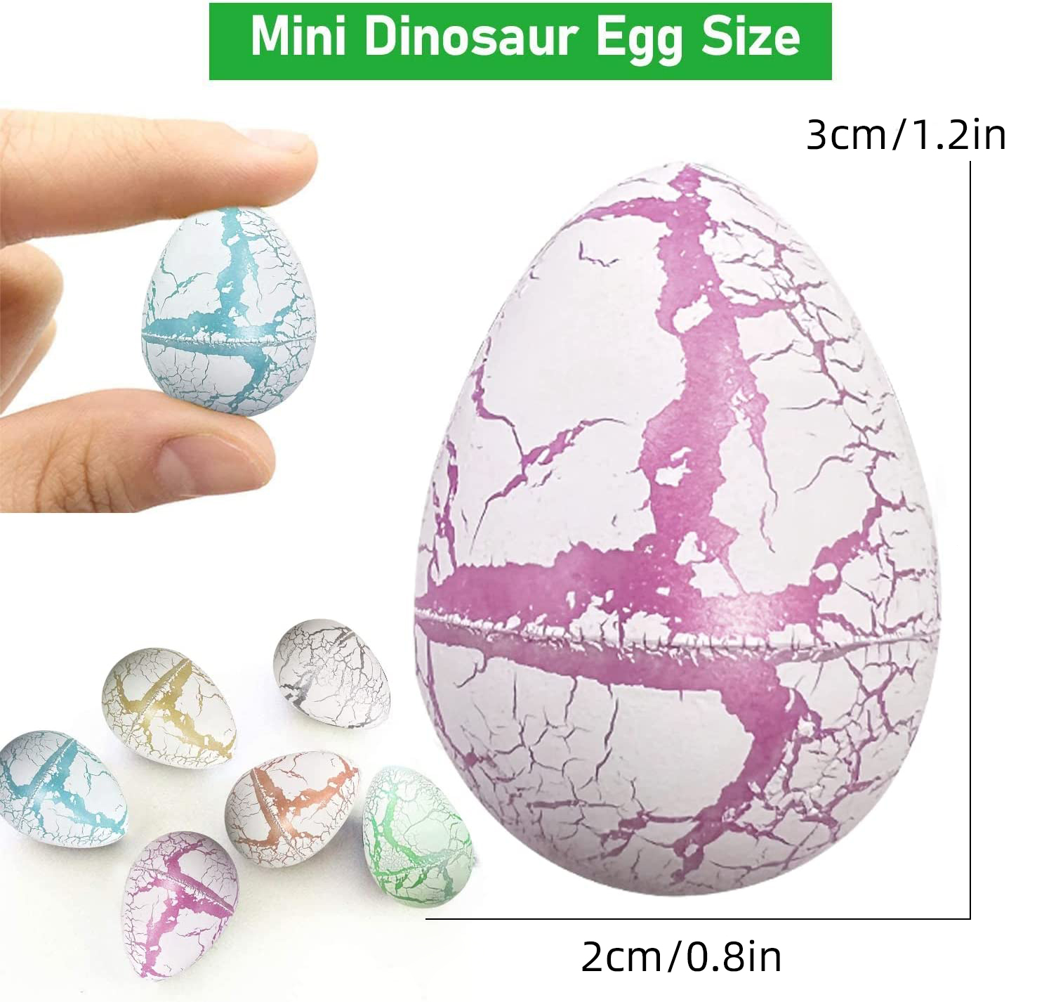 60 Stück Dinosaurier-Eier, wachsen im Wasser, Osterkorbfüller, Luke Egg Crack Science-Sets, Neuheitsspielzeug, Ostergeschenke (Farbe zufällig)