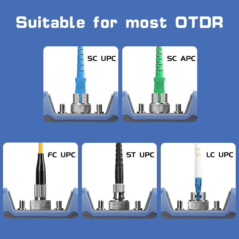 Conector de transferencia OTDR, adaptador FC ST SC LC APC, conector de fibra óptica OTDR para reflectómetro de dominio de tiempo óptico, adaptador de fibra