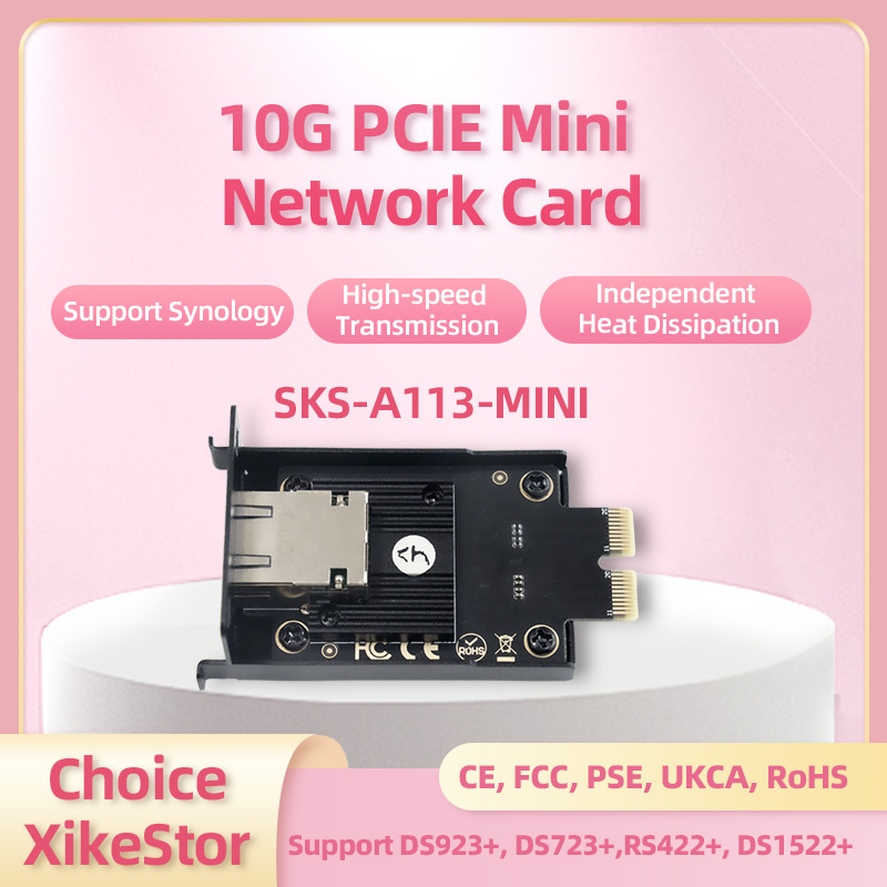 Мини-сетевая карта XikeStor 10G PCIE с поддержкой Synology DS923+, DS723+, RS422+, DS1522+ Серверный модуль Ppgrade