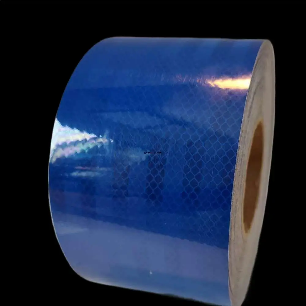 2,5 cm/5 cm/10 cm blaue mikroreflektierende Bänder, hochintensive Retro-Klebestreifen, wasserdichte Sicherheitswarnungsreflektoren, Autoaufkleber