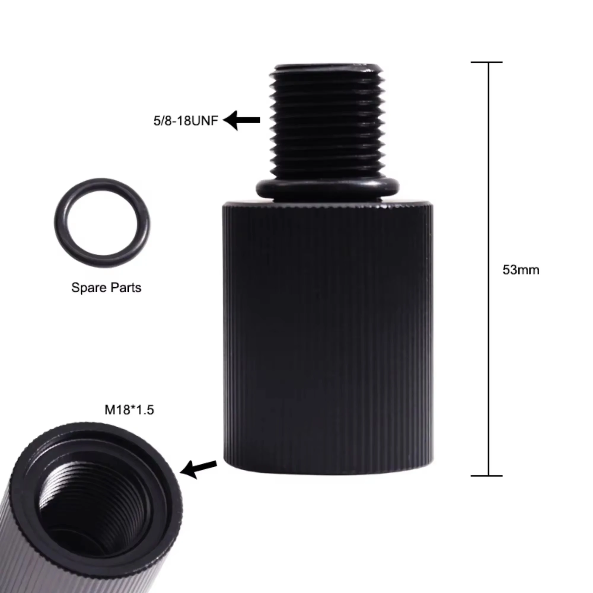Convertitore filettato ACECARE HPA Convertitore adattatore da M18x1.5 a G5-8UNF Raccordo regolatore valvola Adattatore cilindro HPA