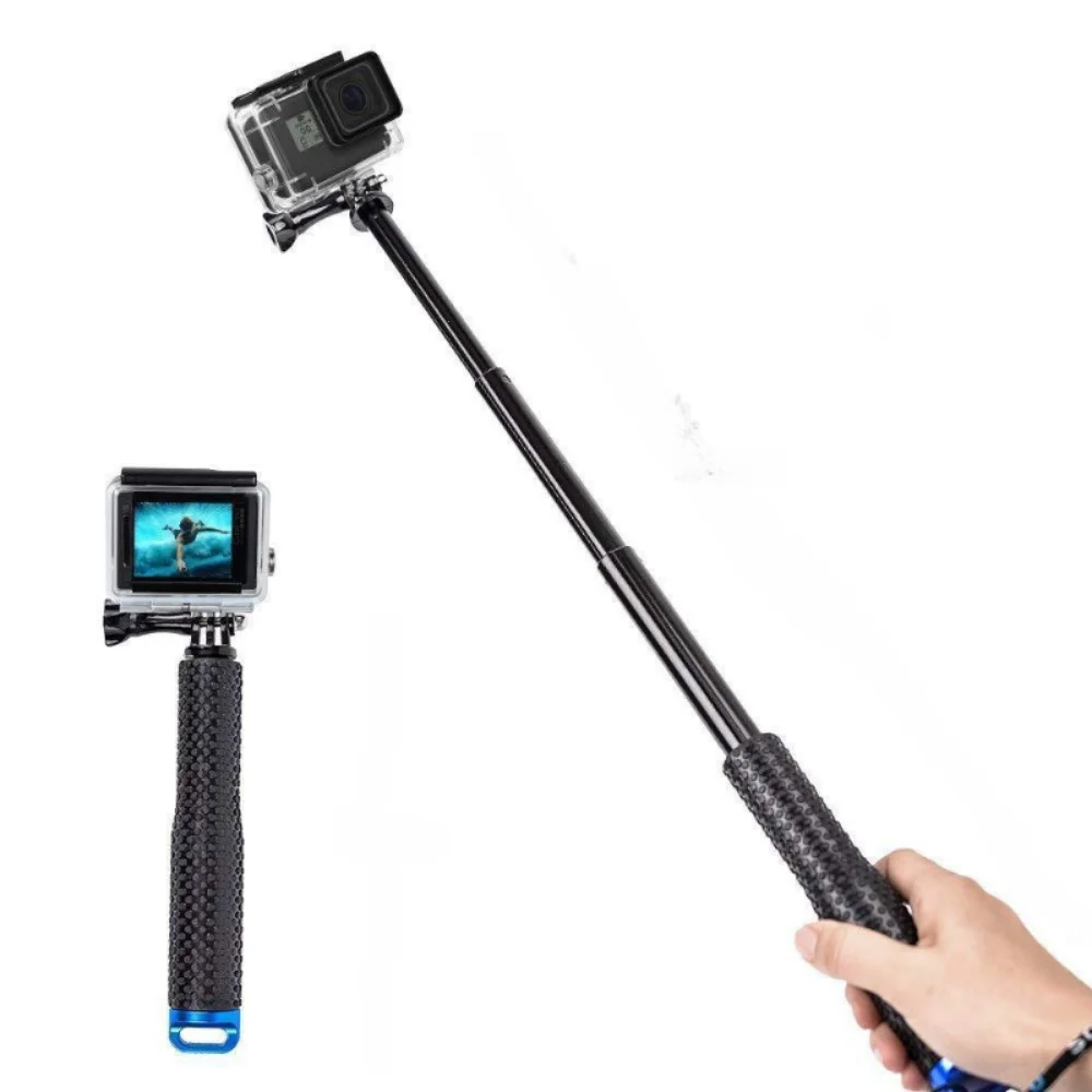 Palo de Selfie de mano extensible de aleación de aluminio de 48cm, poste telescópico para GoPro Hero 12 11 10 9 8 7 OSMO Action Xiaoyi SJCAM Eke