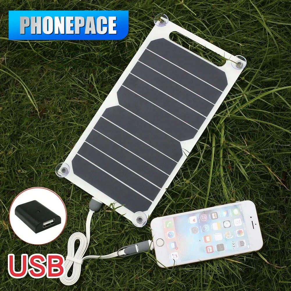 6WC Photovoltaic USB Portable Waterproof Solar Panel Charger Suitable for Outdoor Hiking Camping and Mobile Phone Charging