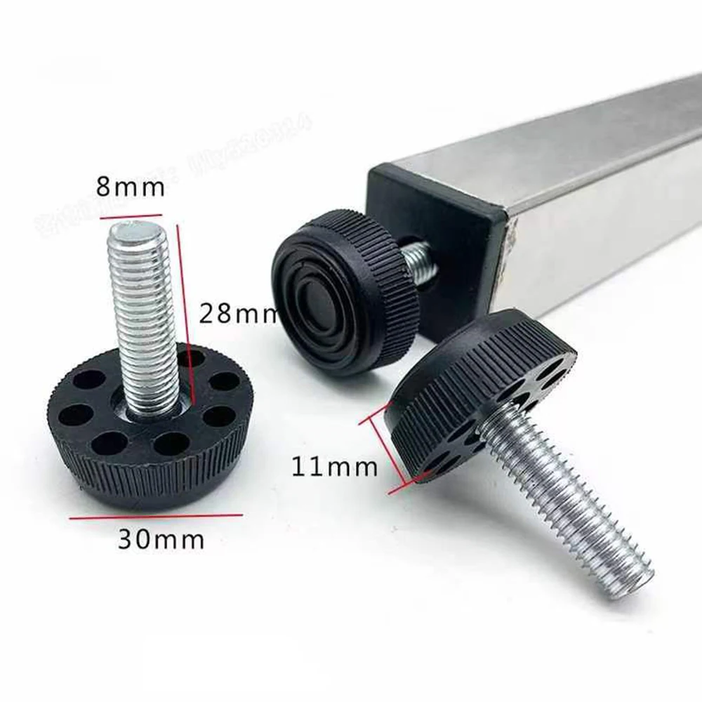 4 Vuông Chân Điều Chỉnh Kèm M8 Hạt Ống Cắm Hình Chữ Nhật Nội Thất Ống Bao Da Bàn Ghế Chân Tăng Chiều Cao Chân miếng Lót