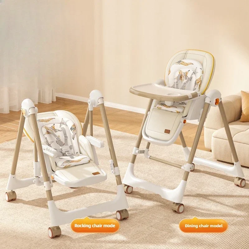 Eu Stock Baby Eetstoel Lichtgewicht Opvouwbare Kinderen 2-In-1 Schommelstoel Draagbare High-View Baby Eetstoel