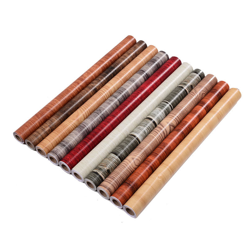 กันน้ำไม้ไวนิลวอลล์เปเปอร์ม้วนกาวในตัวกระดาษติดต่อตกแต่งประตูตู้โต๊ะที่ทันสมัยเฟอร์นิเจอร์ตกแต่งSticker