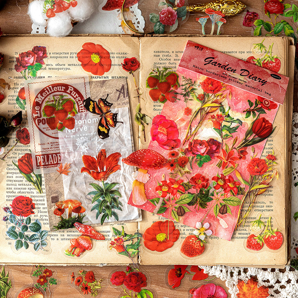 Mr.paper 6 Stile 100 Teile/beutel Vintage Botanische Aufkleber Ästhetische Blumen Hand Konto Material Dekorative Schreibwaren Aufkleber