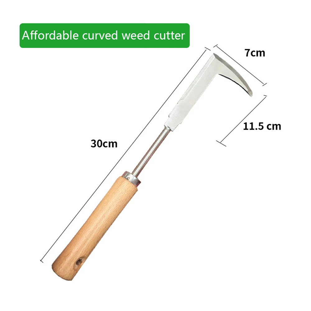 1PC Heavy Duty Carbon Steel Mower Sickle Manual Weeding Tool for Road Cracks and Garden