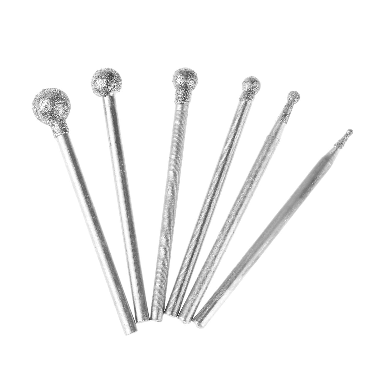 6 Chiếc 1/2/3/4/5/6Mm Kim Cương Hình Cầu Đánh Bóng Đầu Mài Gắn điểm Xay Hơi Cho Máy Đa Năng Dremel Dụng Cụ Xoay 2.35Mm Vít
