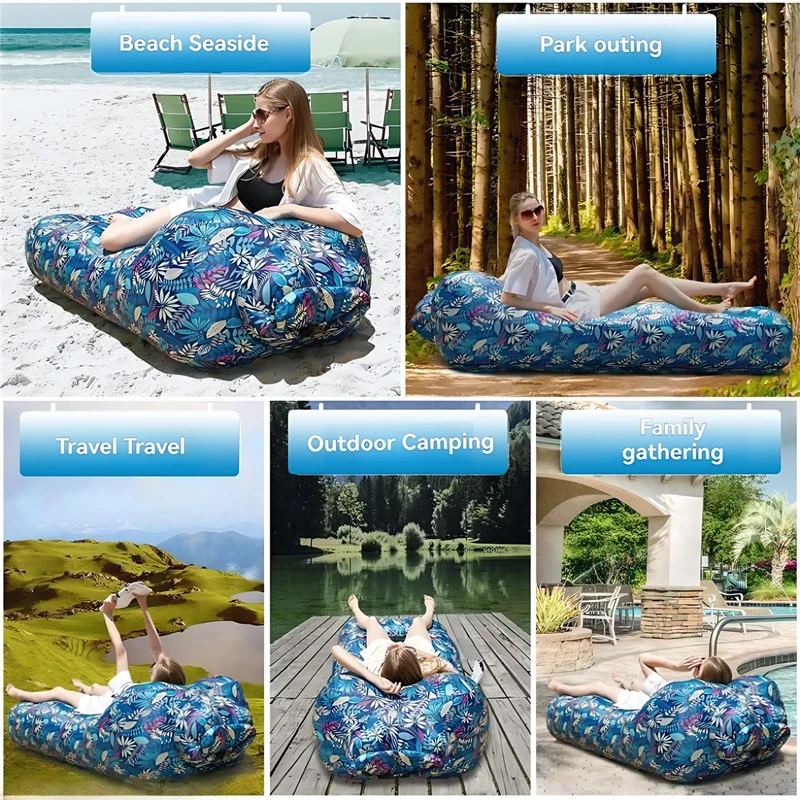 High Quality Non-rollover Large Size Inflatable Sofa Inflatable Bed Blow Up Bed for Outdoor Camping Beach Pool Home