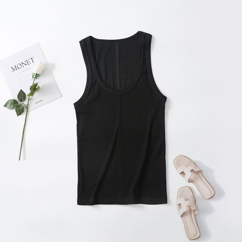 Spring/Summer New Product Women's Slim Fit Solid Color Suspended Ribbed Tank Top Spicy Girl Style T-shirt