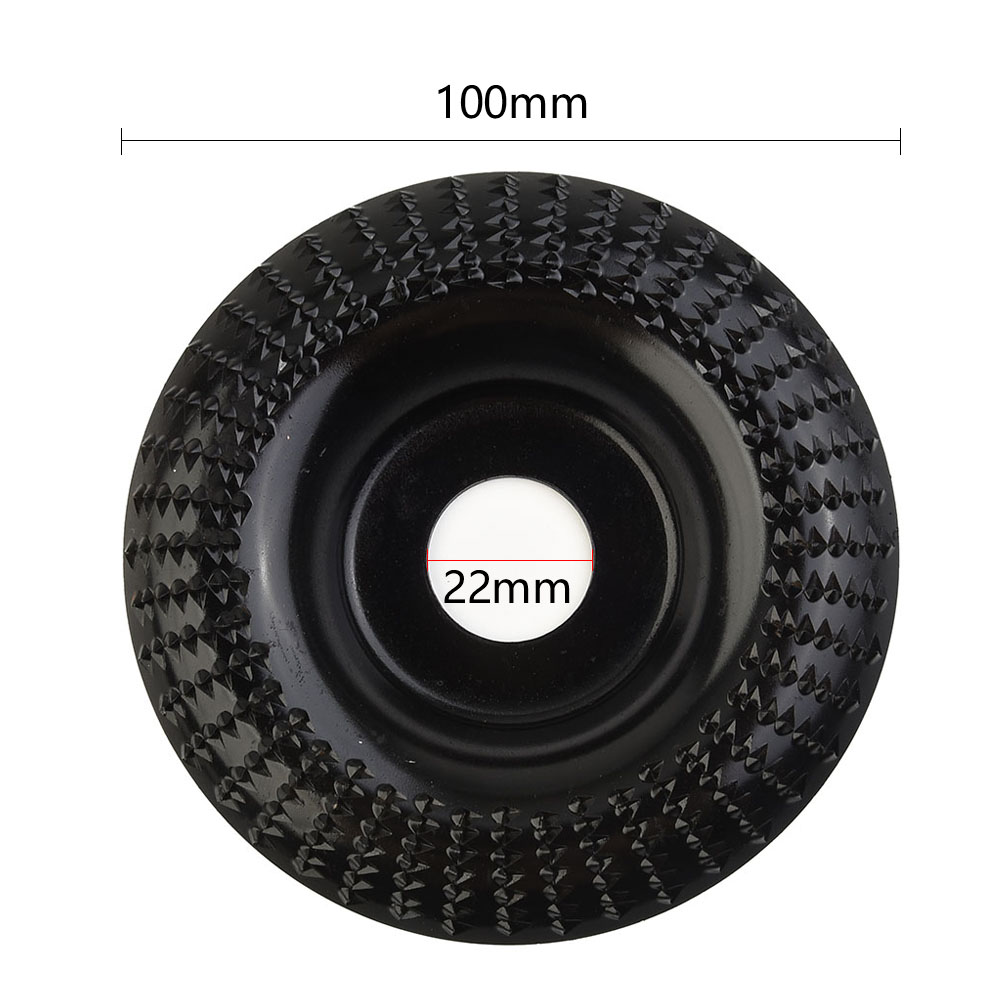 Muela angular de madera redonda de 4 pulgadas, disco abrasivo, amoladora angular, revestimiento de carburo, herramienta rotativa de tallado y lijado para dar forma al orificio de 22mm