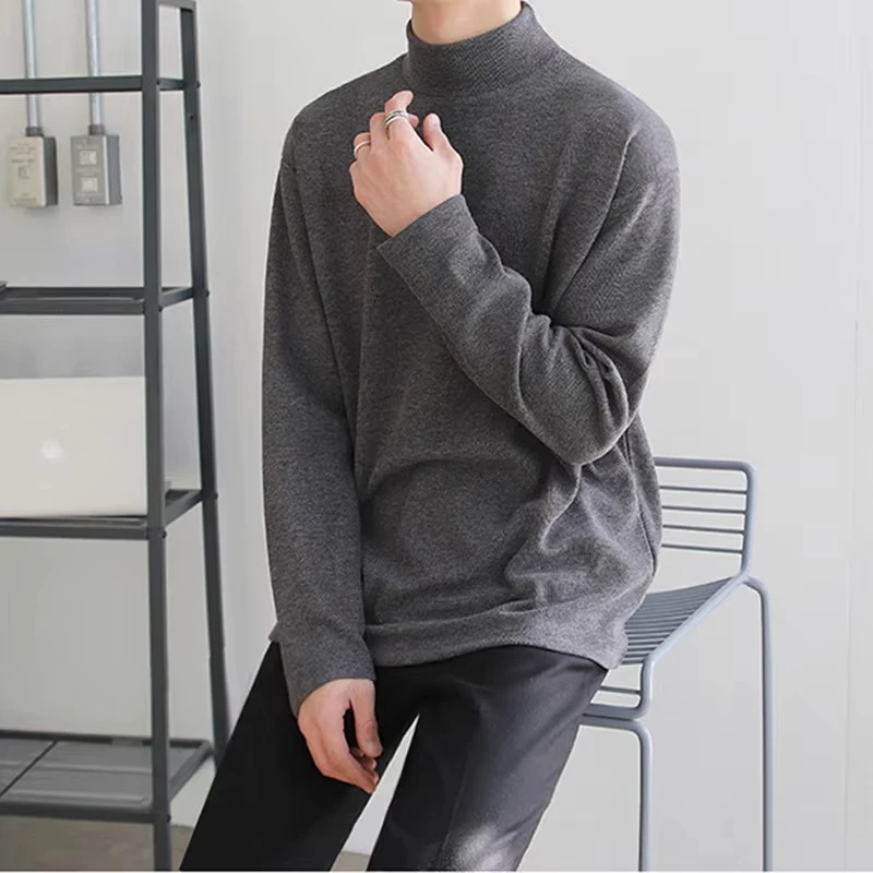 Frühling Herbst Winter Feste Beiläufige Plüsch Rollkragen männer Lose Unten Doppelseitigen Samt Pullover Einfache Warme BigSize