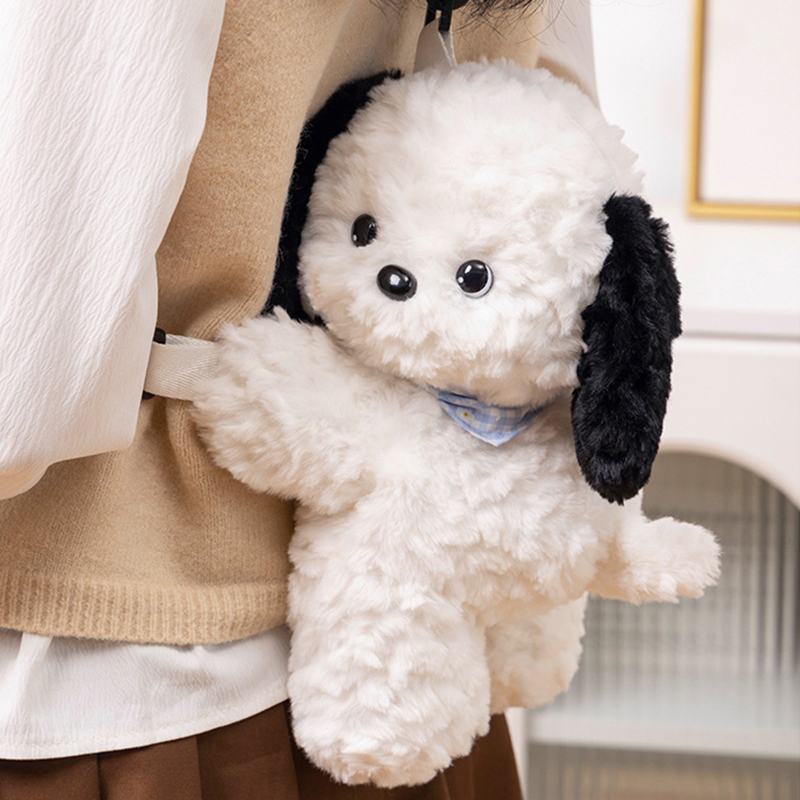 女性のためのかわいい豪華な猫のショルダーバッグ,柔らかい犬のショルダーバッグ,取り外し可能なストラップ付きの軽量,動物の刺embroidered,女の子へのギフト