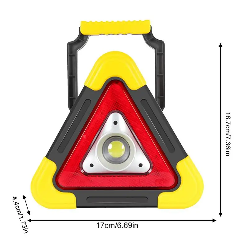 Triangle Lights Multifunctional Solar Car Warning Triangles Portable Safety Triangle LED Work Light 4 Modes Warning Light For
