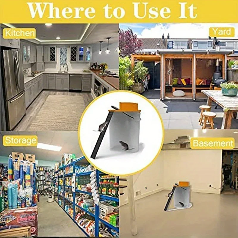 Auto Reset Mouse Trap, Mouse Trap, Indoor, Outdoor, Garage, Auto Reset Flip Sliding Bucket 1/2/3PCS Pest Catch Yard Safety