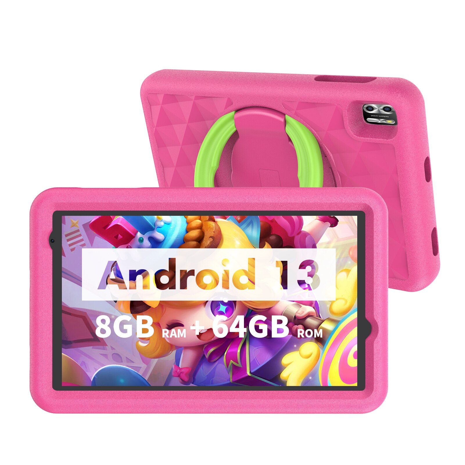 VASOUN-Android 13 Quad Core Tablet para Crianças, 8 Polegada, 8GB, 4 + 4 Ram, ROM 64GB, 5000mAh, câmera dupla, Wi-Fi, Controle Parental